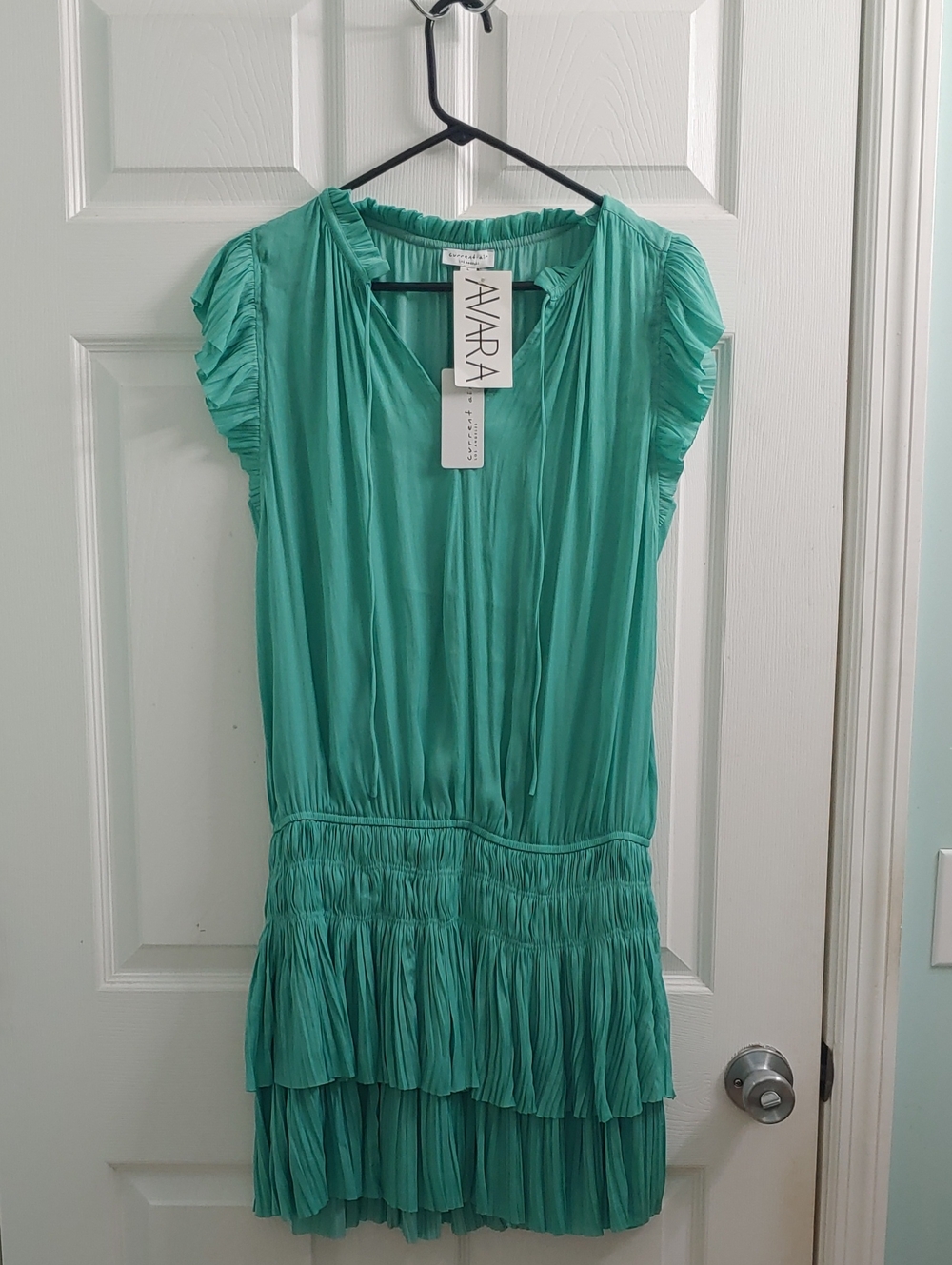 Current Air Dress NWT Women's L Aqua Emma Tiered Mini